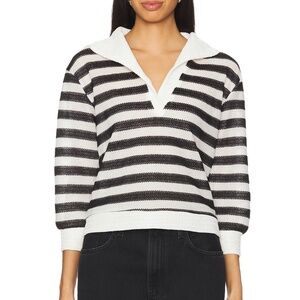 LIONESS Banks Cropped Jersey in Ivory Stripe